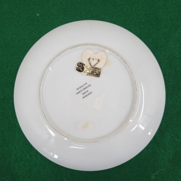 Vintage Floral Peacock Plate Wall Decor Gold Rim - Picture 5 of 8